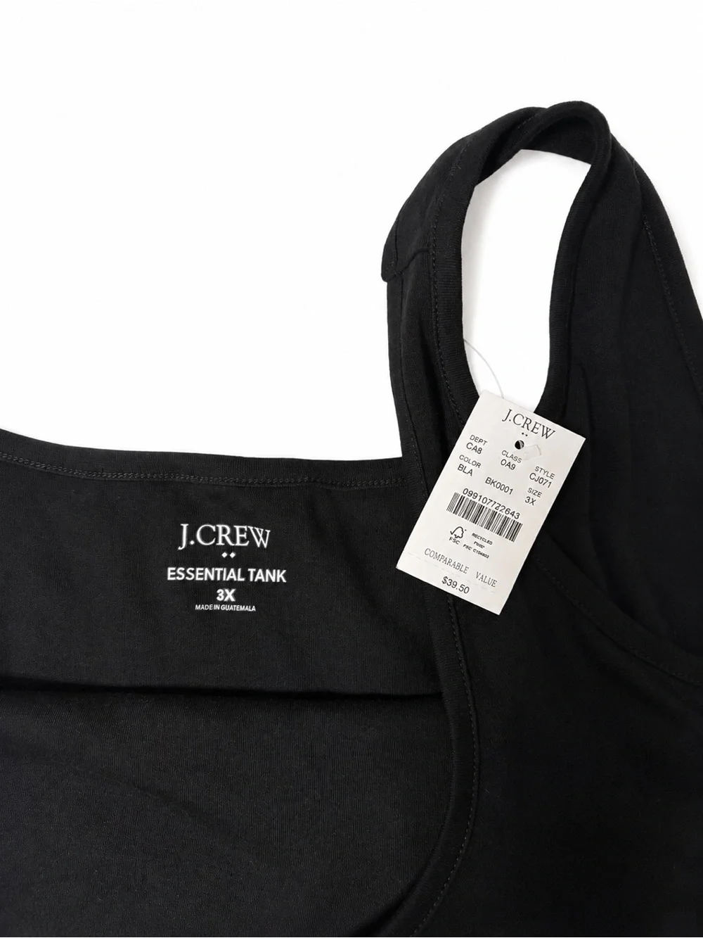 J. Crew Black Square-Neck Tank